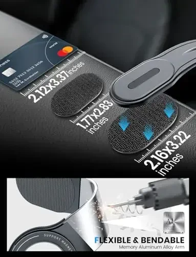 eSamcore for MagSafe Car Mount Detachable, Bendable Aluminum Arm Magnetic Phone Holder for Car【20 Strong Magnets】 Cell Phone Mount for Car Dash Fit iPhone 17 16 15 14 Pro Max Mini Mag Safe Accessories - 5