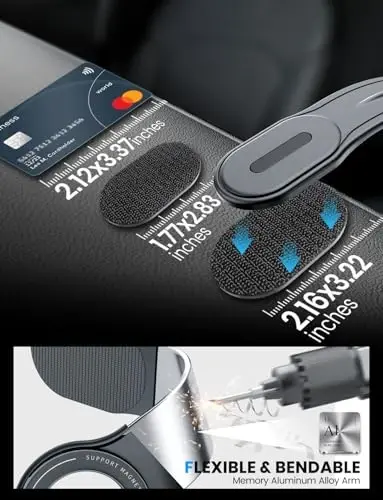 eSamcore for MagSafe Car Mount Detachable, Bendable Aluminum Arm Magnetic Phone Holder for Car【20 Strong Magnets】 Cell Phone Mount for Car Dash Fit iPhone 17 16 15 14 Pro Max Mini Mag Safe Accessories - 5