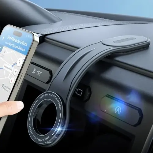 eSamcore for MagSafe Car Mount Detachable, Bendable Aluminum Arm Magnetic Phone Holder for Car【20 Strong Magnets】 Cell Phone Mount for Car Dash Fit iPhone 17 16 15 14 Pro Max Mini Mag Safe Accessories - 3