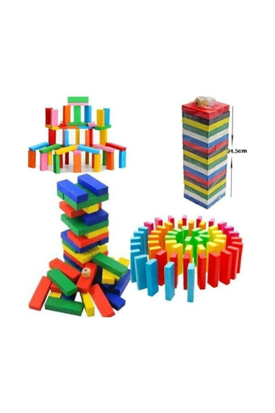 Eser Colorful Jenga Wooden Balance Game - 7