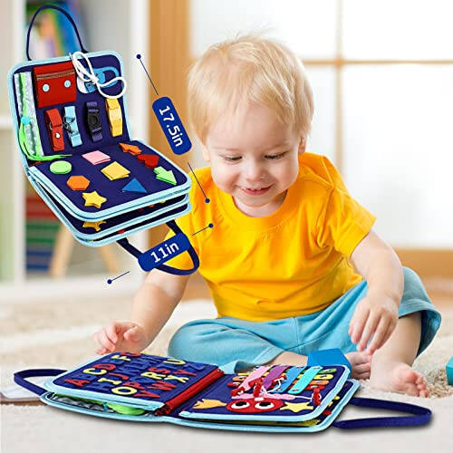 Esjay Bebek Meşgul Panosu Montessori Oyuncakları 1 2 3 4 Yaş Çocuklar İçin, Duyusal Tahta Eğitici Aktiviteler İnce Motor Becerilerini Öğrenmek İçin, Kız Çocukları Erkek Çocuklar İçin Hediyeler, Uçak Araba Seyahat Oyuncakları - 5