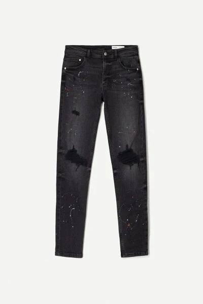 Distressed super skinny fit jean-Siyah - 1