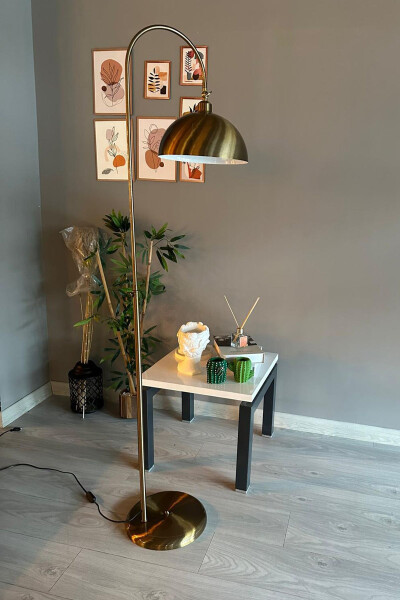 Eskitme Lambader Hareketli Başlık Modern Dekoratif Metal Oturma Odası Çalışma Odası Zemin Lambası-Eskitme - 6