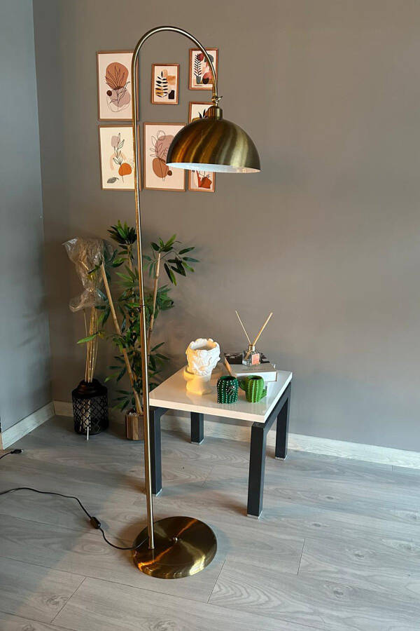 Eskitme Lambader Hareketli Başlık Modern Dekoratif Metal Oturma Odası Çalışma Odası Zemin Lambası-Eskitme - 6