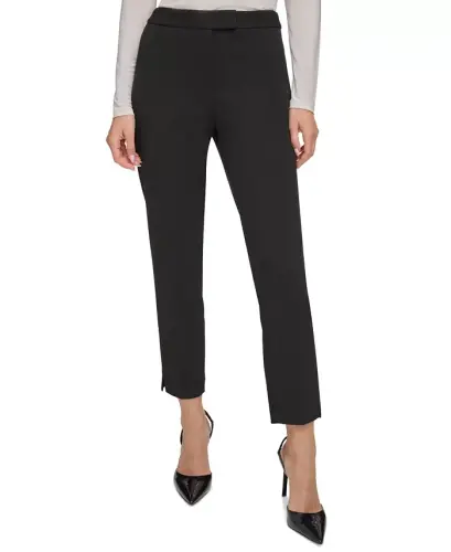 Essential Slim Leg Ankle Pants - Black - 1