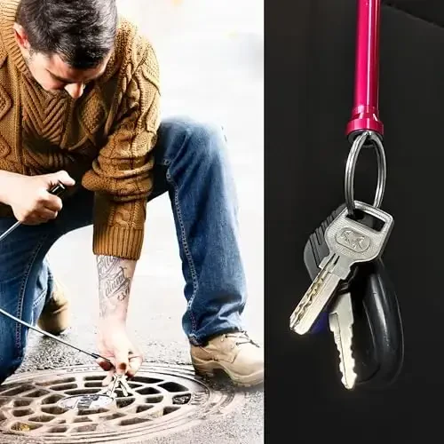 Flexible Magnetic Pickup Tool,Bendable Grabber Tool with 4 Claws & Strong Magnet – Flexible Claw Pick-Up Reacher for Narrow Spaces, Engine Bay, Sink, Drain, Jewelry, Keys, Metal Objects（28 Inch - 5