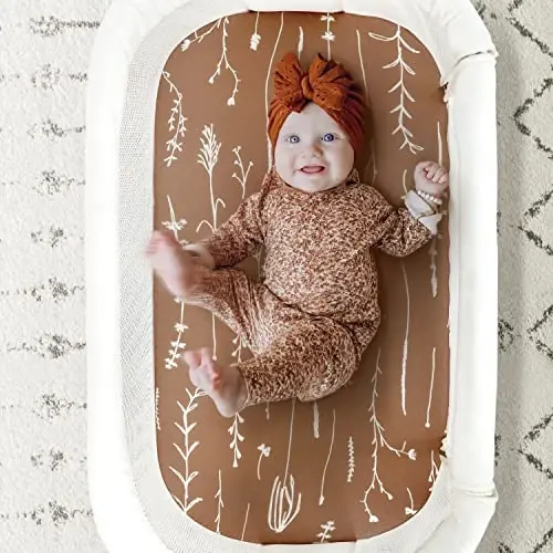 Stretchy Ultra Soft Fitted Bassinet Sheet Set 3 Pack, Universal Fit for Bassinets Baby Cradle Moses Basket Oval Rectangle Mattress Safe and Snug, Cute Jungle Squirrels and Animals - 4