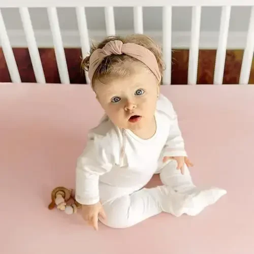 Stretchy Ultra Soft Jersey Knit Fitted Pack n Play Sheets Set 2 Pack, Portable/Mini Crib Sheets for Girls, Universal Fit for Pack N Plays Safe and Snug, Pink Rose Print - 6