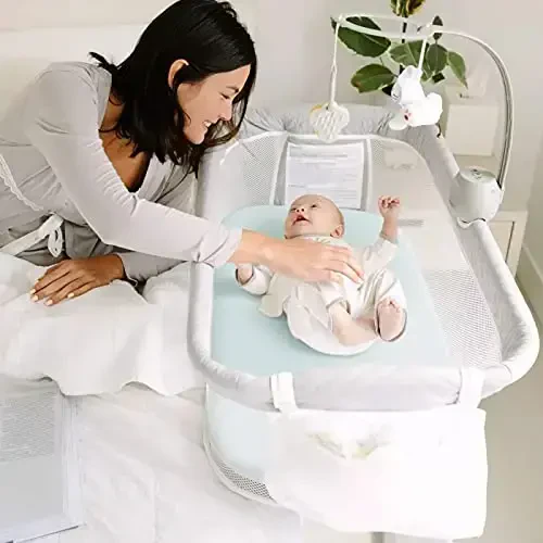 Stretchy Ultra Soft Fitted Bassinet Sheet Set 2 Pack, Universal Fit for Bassinets Baby Cradle Moses Basket Oval Rectangle Pad/Mattress, Lovely Whale Bassinet Sheets - 4