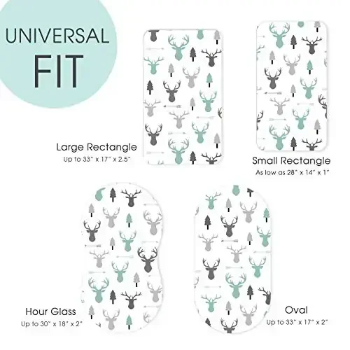 Stretch Ultra Soft Fitted Bassinet Sheet Set 2 Pack, Universal Cradle Sheet Set for Rectangle, Oval, or Hourglass Bassinet Pad/Mattress, Grey Bear Bassinet Sheets for Girls and Boys - 5