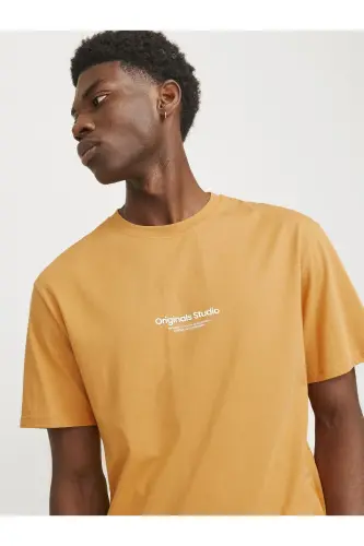 Eşofman Gedruckt Rundhalsausschnitt Eşofman - Honey Yellow - 7
