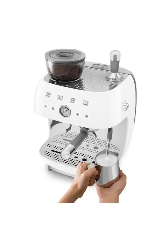 Espresso coffee machine with white grinder - 7