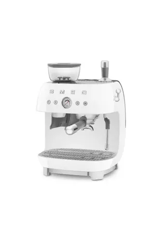 Espresso coffee machine with white grinder - 5