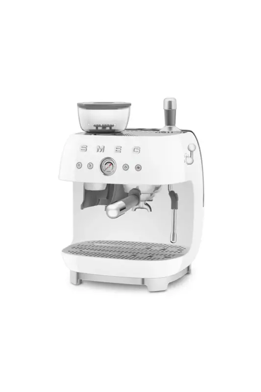 Espresso coffee machine with white grinder - 5