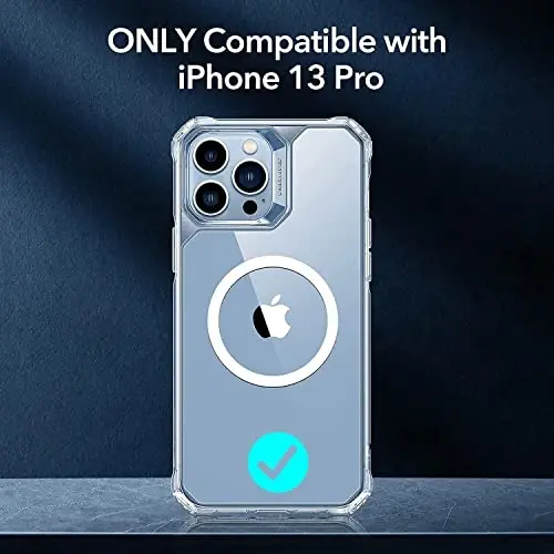 ESR Air Armor Magnetic Case with HaloLock Compatible with iPhone 13 Pro Case, Compatible with MagSafe, Military-Grade Protection, Yellowing-Resistant Hard Back, Shock-Absorbing Corners, Clear - 2