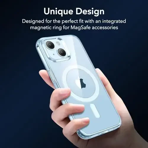 ESR Case for iPhone 14/iPhone 13 Case, Compatible with MagSafe, Clear Silicone Mobile Phone Case iPhone 14/13 Case, Shockproof Thin Yellowing Resistant Transparent Protective Case, Zero Series, Blue - 4