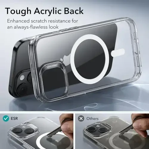 ESR Case for iPhone 15 Plus, MagSafe Compatible, Military-Grade Protection, Yellowing Resistant, Scratch-Resistant Back, Magnetic Phone Case for iPhone 15 Plus, Classic Series, Clear - 6