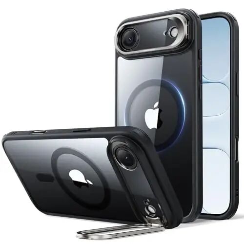 ESR Classic Hybrid Case for iPhone Air with Flex Stand, Clear Black | Long-Lasting Anti-Yellowing, Camera Kickstand, Compatible with MagSafe, 3X Military-Grade Protection, Magnetic Phone Case - ESR