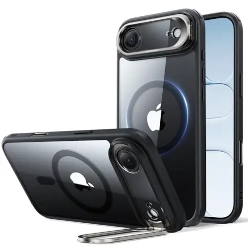 ESR Classic Hybrid Case for iPhone Air with Flex Stand, Clear Black | Long-Lasting Anti-Yellowing, Camera Kickstand, Compatible with MagSafe, 3X Military-Grade Protection, Magnetic Phone Case - 1