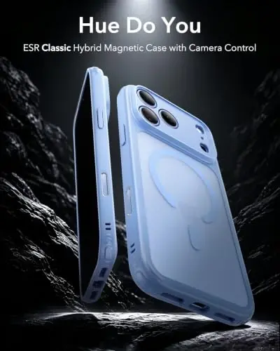 ESR Classic Hybrid for iPhone 18 Pro Max/17 Pro Max Case,Frosted Light Blue | Long-Lasting Anti-Yellowing, Ultra-Thin, Compatible with MagSafe, 3X Military-Grade Protection, Camera Control - ESR (1)