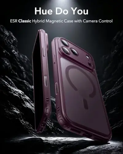 ESR Classic Hybrid for iPhone 18 Pro/17 Pro Case, Frosted Burgundy | Long-Lasting Anti-Yellowing, Ultra-Thin, Compatible with MagSafe, 3X Military-Grade Protection, Camera Control - ESR (1)