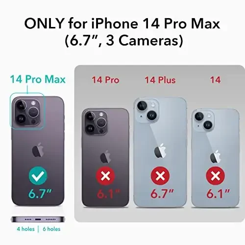 ESR Classic Hybrid Magnetic Case with HaloLock, iPhone 14 Pro Max Case uchun MagSafe simsiz zaryadlash bilan mos, zarbga chidamli harbiy standart himoya, tirnalishga chidamli orqa, shaffof qora - ESR (1)