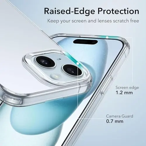 ESR Clear Case for iPhone 15 Case, Shockproof Thin Cover, Yellowing-Resistant Slim Transparent TPU Phone Case, Zero Series, Clear - 4