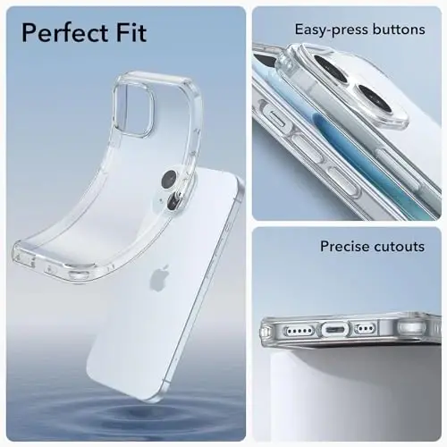 ESR Clear Case for iPhone 15 Case, Shockproof Thin Cover, Yellowing-Resistant Slim Transparent TPU Phone Case, Zero Series, Clear - 5