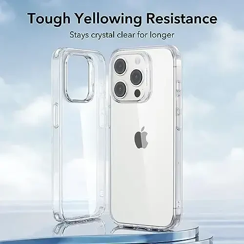 ESR Clear Case for iPhone 15 Pro Case, Shockproof Thin Cover, Yellowing-Resistant Slim Transparent TPU Phone Case, Zero Series, Clear - 3