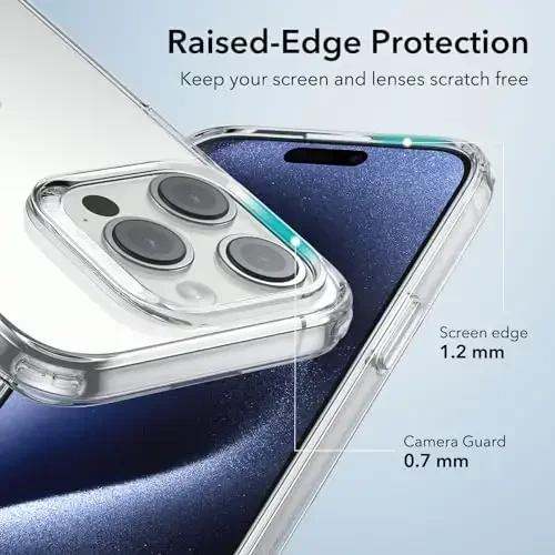 ESR Clear Case for iPhone 15 Pro Case, Shockproof Thin Cover, Yellowing-Resistant Slim Transparent TPU Phone Case, Zero Series, Clear - 5