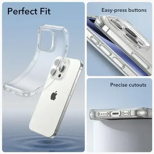 ESR Clear Case for iPhone 15 Pro Max Case, Shockproof Thin Cover, Yellowing-Resistant Slim Transparent TPU Phone Case, Zero Series, Clear - 6
