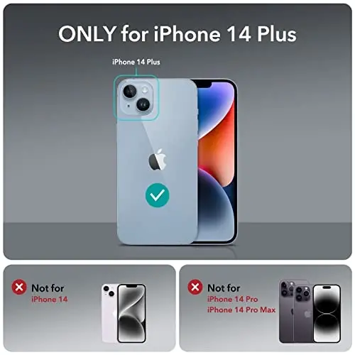 ESR Crystal Clear Case Compatible with iPhone 14 Plus Case, Ultra-Yellowing Resistant, Shockproof Military-Grade Protection, Polycarbonate Buttons, Clear - 2