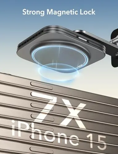 ESR для 15W MagSafe автомобильного зарядного устройства, универсальное крепление на приборную панель/Tesla MagSafe автомобильное зарядное устройство, магнитная беспроводная зарядка, регулируемый автомобильный держатель телефона для iPhone 17/16/15/14/13/12, S25, Pixel 10, черный - 5