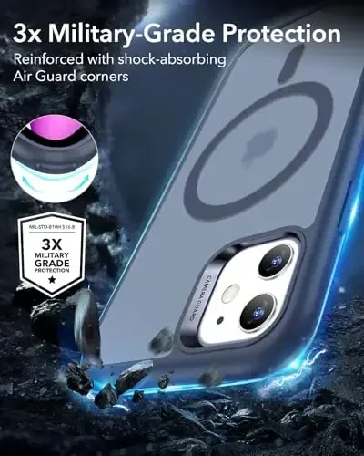 ESR для iPhone 11, совместимый с MagSafe, противоударная защита военного класса, магнитный чехол для iPhone 11, матовый синий - 5