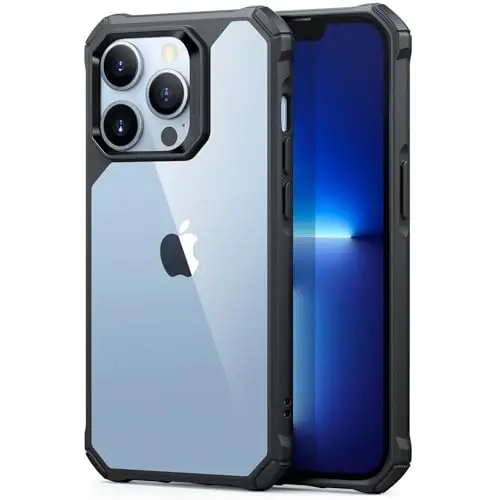 ESR для iPhone 13 Pro Max, защита военного класса с амортизирующими углами, устойчивая к царапинам и не желтеющая акриловая задняя панель, тонкий защитный чехол, серия Air-Armor, прозрачный черный - 1