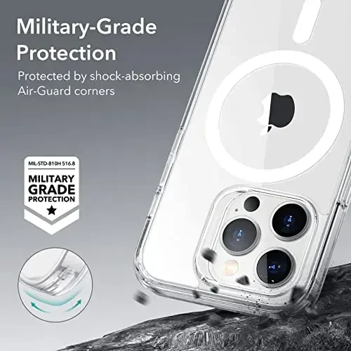 ESR для iPhone 14 Pro Max, совместимый с MagSafe, противоударная защита военного класса, устойчивый к пожелтению, магнитный классический гибридный чехол (HaloLock), прозрачный - 5