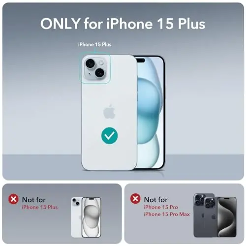 ESR для iPhone 15 Plus, чехол с металлической подставкой, 3 режима подставки, защита от падений военного класса, поддержка беспроводной зарядки, тонкая задняя крышка с запатентованной подставкой, серия Boost, черный - 2