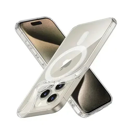 ESR для iPhone 15 Pro Case, Compatible with MagSafe, Military-Grade Protection, Resists Yellowing and Scratches, Magnetic Phone Case for iPhone 15 Pro, Zero Series, Clear - 1