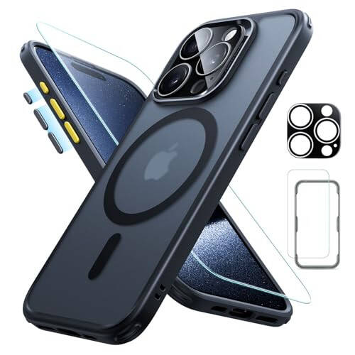 ESR for iPhone 15 Pro Max Case Set, Translucent Matte Case with Screen Protector, Compatible with MagSafe, Military-Grade Protection, Classic Series, Frosted Black - 8