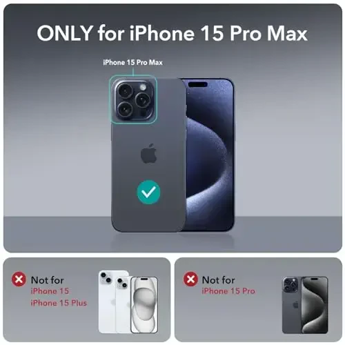 ESR для iPhone 15 Pro Max, совместимый с MagSafe, защита военного класса, устойчивый к пожелтению, устойчивая к царапинам задняя часть, магнитный чехол для iPhone 15 Pro Max, серия Classic, прозрачный серый - ESR (1)