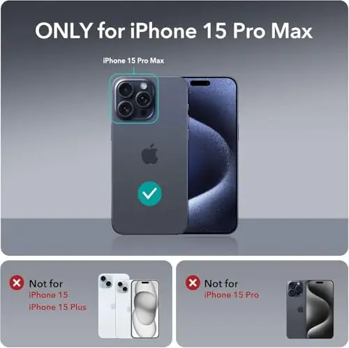 ESR для iPhone 15 Pro Max, совместимый с MagSafe, защита военного уровня, устойчивость к пожелтению, устойчивая к царапинам задняя часть, магнитный чехол для iPhone 15 Pro Max, серия Classic, матовый прозрачный - ESR (1)