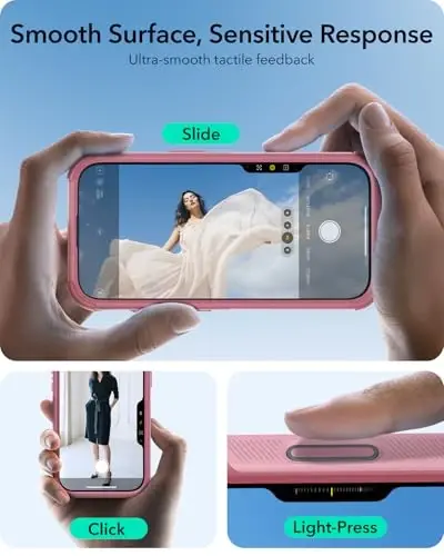 ESR для iPhone 16 Plus с подставкой для карт, управлением камерой, защита от падения с высоты 7 метров, совместимость с аксессуарами MagSafe, магнитная серия Cyber, розовая - 5