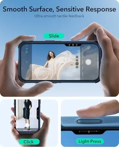 ESR для iPhone 16 Plus с подставкой для хранения, управлением камерой, защитой от ударов военного класса 7 м, совместимостью с аксессуарами MagSafe, магнитной серией Cyber, светло-голубой - 4