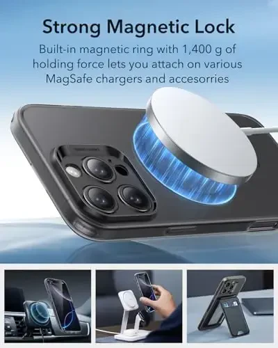 ESR для iPhone 16 Pro Max, совместимый с MagSafe, защита камеры, противоударный тонкий чехол, устойчивый к пожелтению и царапинам, магнитный чехол для iPhone 16 Pro Max, Zero Serie, матовый черный - 5