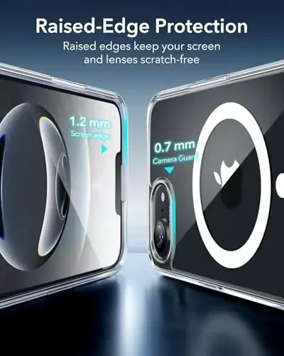 ESR для iPhone 16e Case, совместимый с MagSafe, противоударная защита военного класса, магнитный чехол для телефона iPhone 16e, классический гибридный чехол, прозрачный - 6