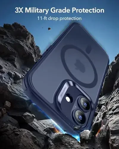 ESR для iPhone 17 Case, Camera Control, Compatible with MagSafe, Shockproof Military-Grade Protection, Magnetic Phone Case for iPhone 17, Classic Hybrid Case, Frosted Blue - 4
