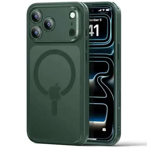 ESR для iPhone 17 Pro Case, Camera Control, Compatible with MagSafe, Shockproof Military-Grade Protection, Magnetic Phone Case for iPhone 17 Pro, Classic Hybrid Case, Frosted Green - 1