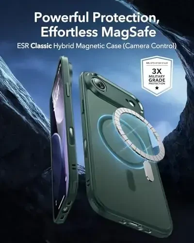 ESR для iPhone Air Case, Camera Control, Compatible with MagSafe, Shockproof Military-Grade Protection, Magnetic Phone Case for iPhone 17 Air Case, Frosted Green - 2