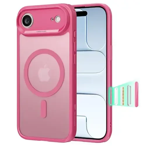 ESR для iPhone Air Case, Camera Control, Compatible with MagSafe, Shockproof Military-Grade Protection, Magnetic Phone Case for iPhone 17 Air Case, Frosted Pink 
