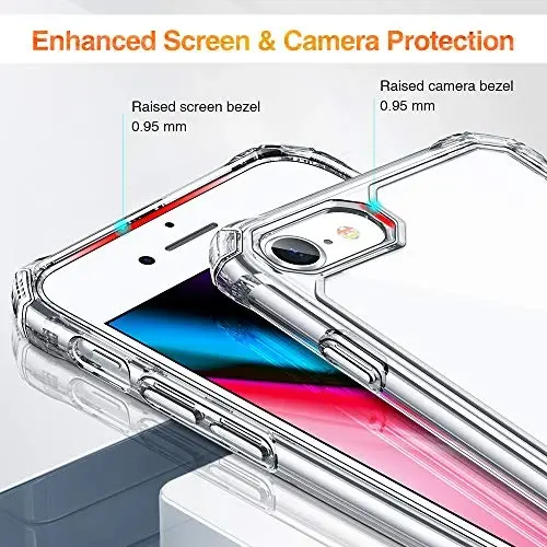ESR для iPhone SE (2022), чехол для iPhone SE (2020) и iPhone 8, защита военного класса, углы, поглощающие удары, устойчивая к пожелтению задняя панель, чехол для телефона для SE 3/2, чехол Air Armor, прозрачный - 4